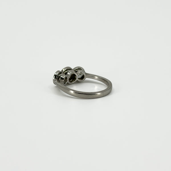 Vintage Platinum 1.60ct Diamond Trilogy Ring 950 Size L