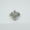 Large Vintage Sterling Silver Foliate Engraved Heart Photo Locket / Pendant 925