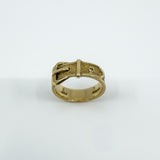 Vintage 9ct Gold Buckle Ring Size N (London 1970)