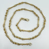 Vintage 9ct Gold 24” Bar & Twisted Links Chain / Necklace 37.5g Fancy Link 1992