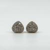 Vintage 9ct Pave Diamond Puffy Heart Stud Earrings 375