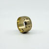 Wide Chunky Vintage 9ct Gold Starry Engraved Full Band Ring 375 Size L 1963