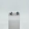 New Sterling Silver 4ct CZ Solitaire Stud Earrings 925