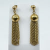 Vintage 9ct Gold Tassle Drop Earrings 375 (London 1977) Art Deco Style 
