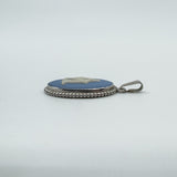 Vintage Sterling Silver Wedgewood Blue Jasper Ware Cameo Pendant 925 (1974)