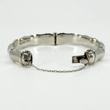 Chunky Vintage Sterling Silver Bamboo Bangle / Bracelet 925 (Birm 1976)