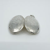 Vintage Oval Foliate Engraved Locket in Sterling Silver 925 (1993)