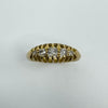 Edwardian Antique 18ct Gold Diamond Boat Ring 750 Size P (Birmingham 1910)
