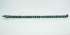 Sterling Silver Natural 16.50ct Emerald & Diamond Double Row Tennis Bracelet 925