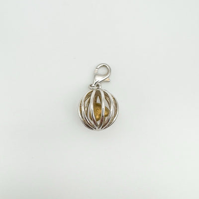 Caged Diamond Heart Pendant / Charm in Sterling Silver 925