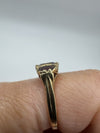 Vintage 9ct Gold Garnet Trilogy Ring Size O 1/2