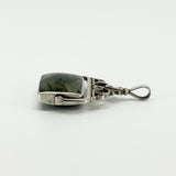 Large Vintage Green Moss Agate & Black Onyx Fob 925 by David Scott Walker