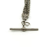 Antique Victorian Sterling Silver 8.5" Albertina Chain & T-Bar Pendant 925