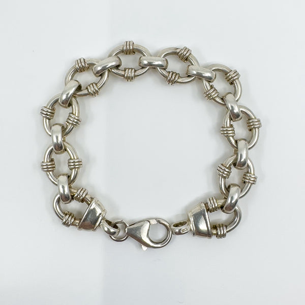 Chunky Oval Hoops & Links 7.5” Bracelet 925 28g