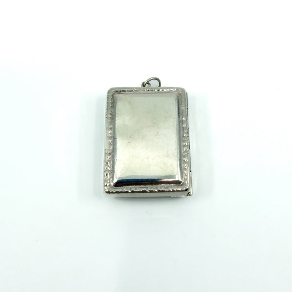 Chunky Vintage Sterling Silver Engraved Initail O Secret Locket Photo Book 925