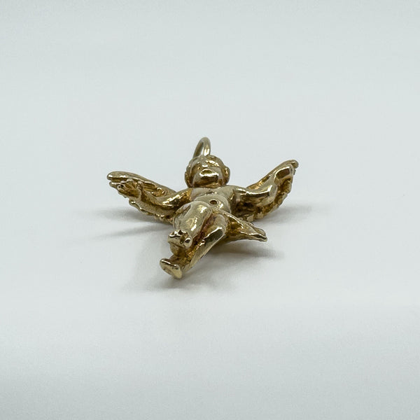 Large Chunky Vintage 9ct Gold Cherub / Cupid Pendant 375 Heavy 7g Sheffield 2005