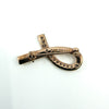 Contemporary Gold on Sterling Silver CZ Ribbon Brooch 925