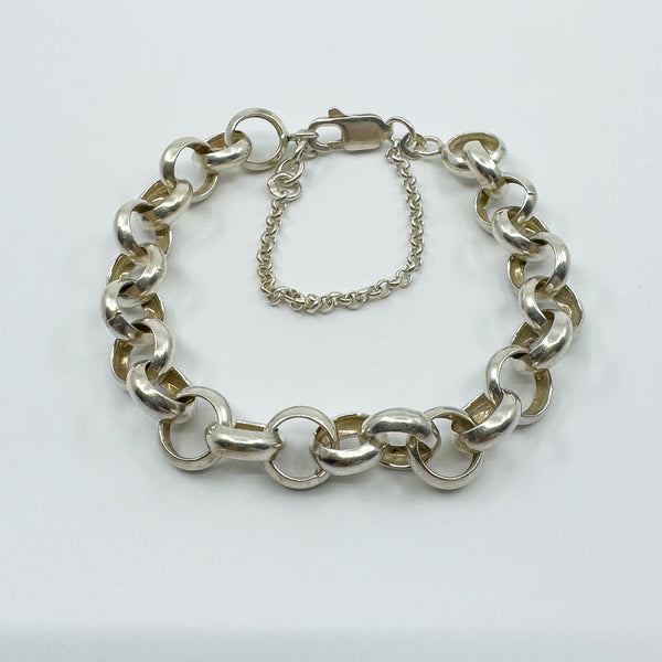 Sterling Silver Chunky Belcher Chain 7.5” Bracelet 925 Adjustable 16g