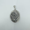 Large Sterling Silver Vintage Foliate Engraved Oval Locket 925 15g