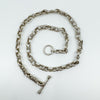 Vintage Sterling Silver 17” Fancy Link Chain & T-Bar Toggle 925 41g 