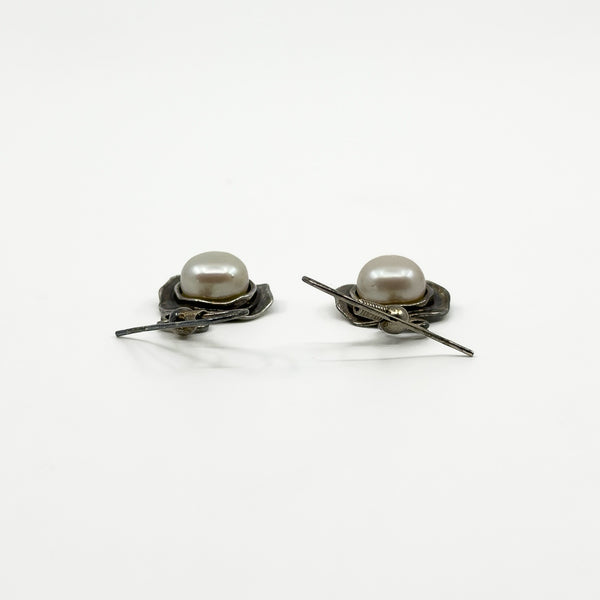 Sterling Silver Cultured Pearl Drop Sheperd Hook Earrings 925
