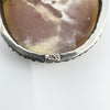 Vintage 800 Silver Large Oval Carved Shell Cameo Brooch / Pendant