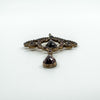 Large Antique Silver Gilt Bohemian Rose Cut Garnet Pendant / Art Nouveau c1900