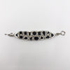 Unusal Sterling Silver Chunky Black Onyx 7.5" Bracelet 925