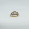 Chunky 9ct Gold 4ct Amethyst Trilogy Ring Size N Engagement Stacking 