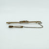 Vintage 18ct & 14ct Gold Diamond & Garnet Bar Brooch 750