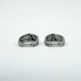 9ct White Gold Small Diamond Cut Huggie Hoop Earrings 375