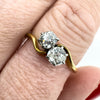18ct Gold & Platinum 0.50ct Diamond Toi et Moi Ring 750 Size Q 