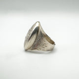 Large Chunky Oval Vintage Engraved Ring in Sterling Silver 925 Size P - Q by DPG