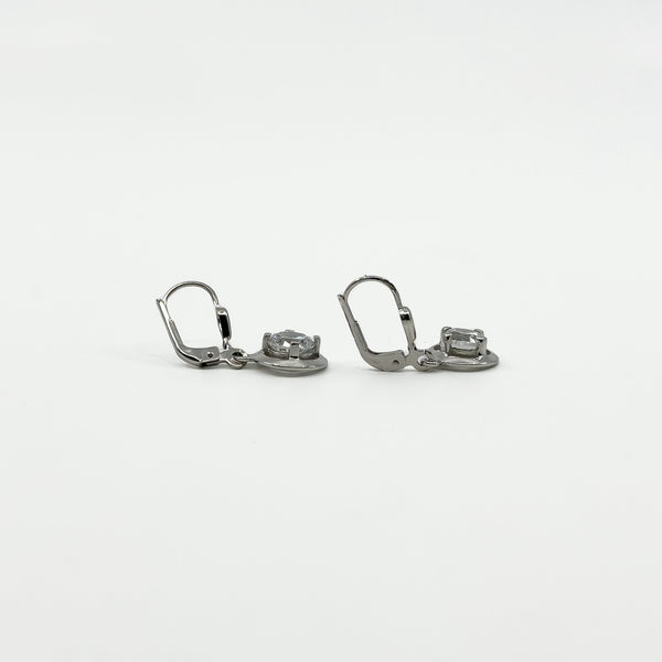 9ct White Gold 2ct CZ Leverback Drop Earrings 375