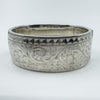 Vintage Sterling Silver Chunky Floral Engraved Bangle Bracelet 925 (Birm 1963)