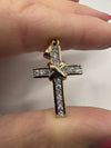 Vintage 9ct Gold CZ Christian Cross Pendant / Charm 375
