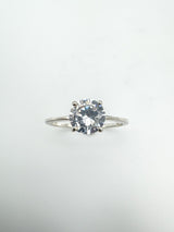 1ct CZ Solitaire Engagement Ring Sterling Silver Size M