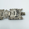 RARE Antique Victorian Ivy Leaf Engraved Book Chain Silver Bracelet