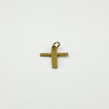 Vintage 18ct Gold Diamond Cut Christian Cross Pendant / Charm 750 Reversible