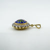 Vintage 18ct Gold Blue Enamel & Diamond Pendant