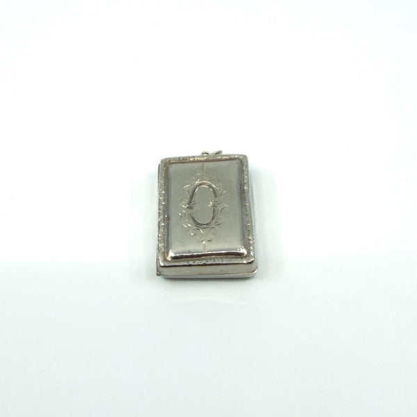 Chunky Vintage Sterling Silver Engraved Initail O Secret Locket Photo Book 925
