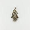Large Chunky Sterling Silver Vintage Articulated Rag Doll Gem Set Pendant 925