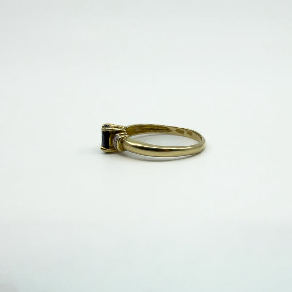9ct Gold 0.30ct Sapphire & Diamond Ring 375 Size M