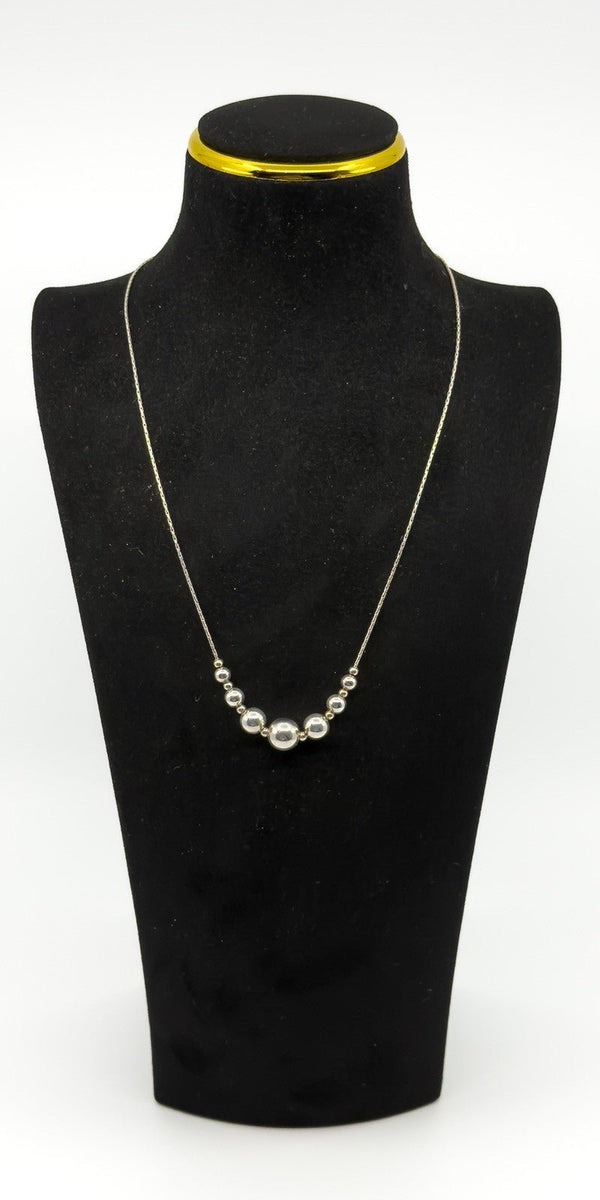 Sterling Silver Graduated Beaded Ball 20" Neacklace / Chain 925