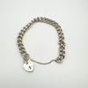 Vintage Sterling Silver Curb Links Bracelet & Heart Padlock 925 Heavy 33g