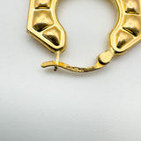 New & Unworn 9ct Gold Vintage Creole Hexagonal Chunky Hoop Earrings