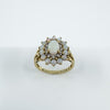 Vintage 9ct Gold Opal & Diamond Cluster Ring Size