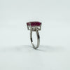 Large Sterling Silver 4.00ct Natural Ruby Solitiare Ring 925 Size K - L