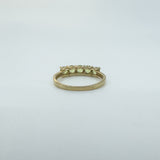Vintage 9ct Yellow Gold 5x Stone 0.85ct Peridot Ring / Band 375 Size N Birm 2005