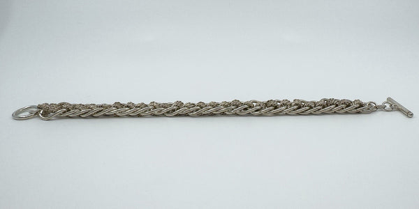 Sterling Silver Chunky Oval Roller Links 9.5” Bracelet & T-Bar Toggle 925 42g